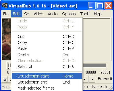 ������ ��������� � VirtualDub