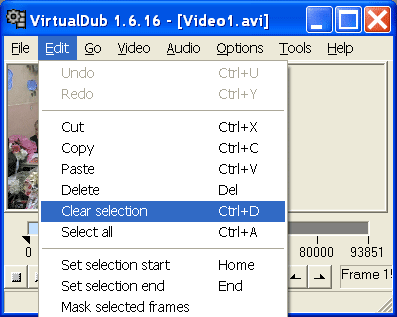 ������ ��������� � VirtualDub